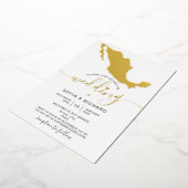 Wedde Destination Mexico Gold Foil Heart Folie Uitnodiging (Gedraaid)
