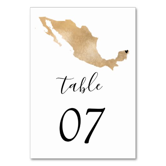 Wedde Destination Mexico Gold Map Heart Table Kaart (Achterkant)