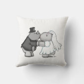 Wedde Pillow met Bride en Groom Kussen (Achterkant)