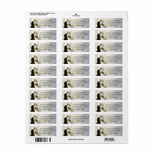 Wedded Bliss Return Address Label (Full Sheet)