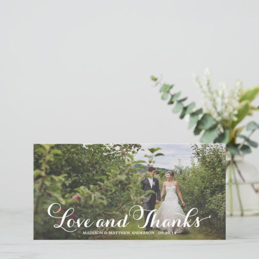 Wedded Bliss | Trouwbedankje Fotokaart Bedankkaart (Staand voorkant)