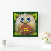 Weddell de Wuzzystuum Kinderen Fun Cartoon Clock Vierkante Klok (Huis)