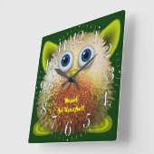 Weddell de Wuzzystuum Kinderen Fun Cartoon Clock Vierkante Klok (Hoek)