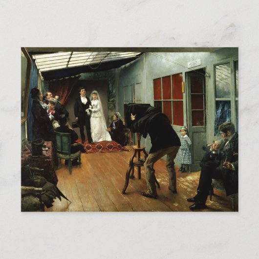 Wedden bij de fotograaf 1878-9 briefkaart (Voorkant)