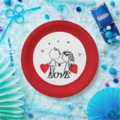 Wedden, dag Valenine, liefde Papieren Bordje (Feest)