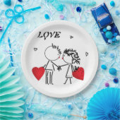 Wedden, dag Valenine, liefde Papieren Bordje (Feest)