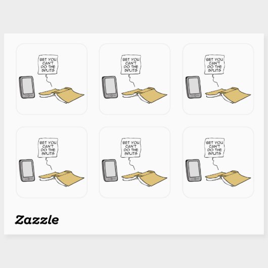 Wedden dat je de splitsingen niet kunt doen vierkante sticker (Vel)