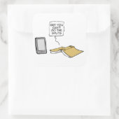 Wedden dat je de splitsingen niet kunt doen vierkante sticker (Tas)