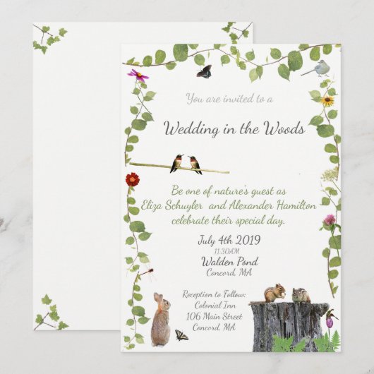 Wedden in de Bossen: Uitnodiging (Voorkant / Achterkant)