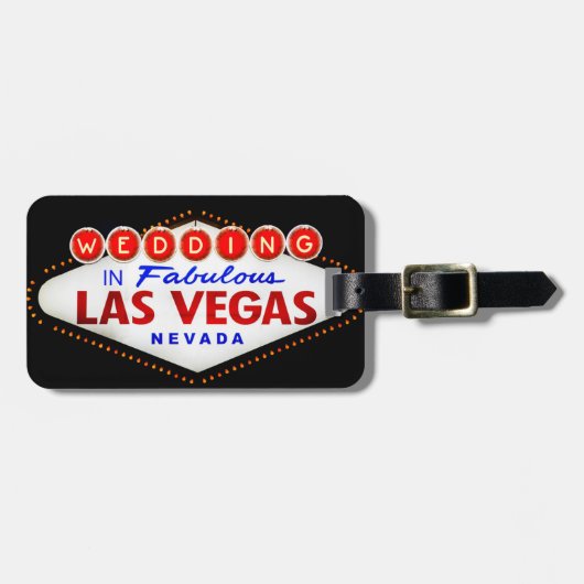 Wedden in Fabulous Las Vegas Destination Wedding Bagagelabel (Voorkant horizontaal)
