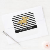 Wedden op Gold Racehorse Derby Day Vierkante Sticker (Envelop)