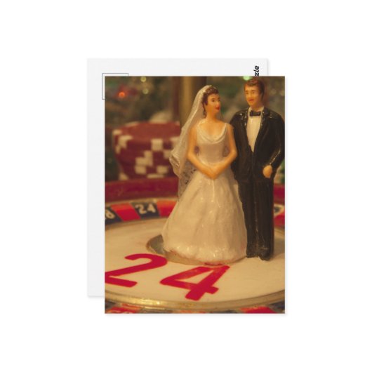 Wedden op het huwelijk briefkaart (Voorkant / Achterkant in situ)