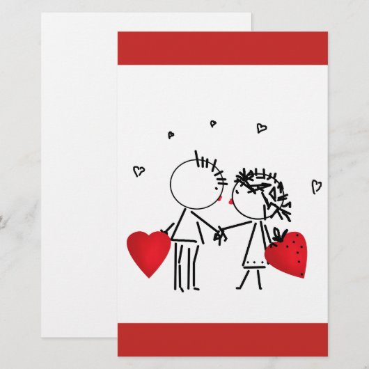 Wedden, Valentijnsdag Briefpapier (Voorkant / Achterkant)