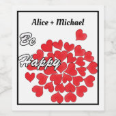 Wedden, Valentijnsdag, groet, label, happ Wijn Etiket (Enkel label)