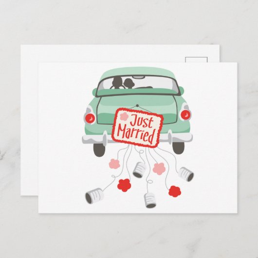 Weddenauto Briefkaart (Voorkant / Achterkant)