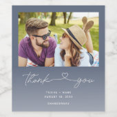 Weddenblauw foto Hartelijk dank voor het etiket va (Enkel label)