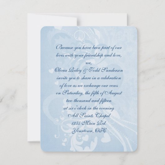 Weddenblauw met duiven kaart (Achterkant)