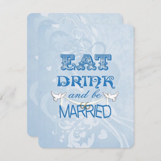 Weddenblauw met duiven kaart (Voorkant / Achterkant)