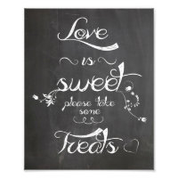Weddenbord Chalkboard stijl liefde is zoet