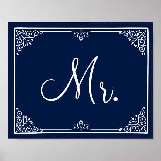 Weddenbordbord De heer Mrs  Poster (Voorkant)