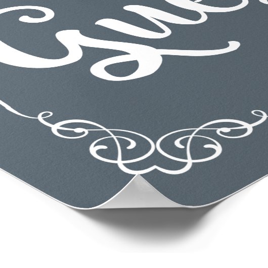 Weddenbordbord "Guest book", aangepaste kleur Poster (Hoek)