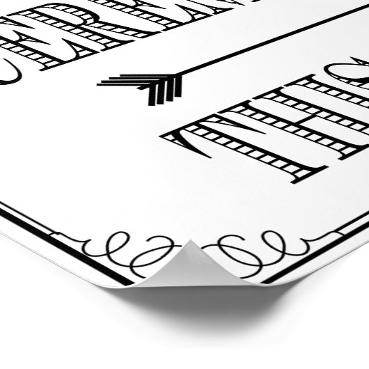 Weddenbordceremonie Deze manier  wit Poster (Hoek)