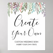 Weddenbordje - Creëer Uw eigen Greeneryteken Poster (Voorkant)