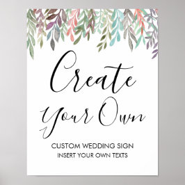 Weddenbordje - Creëer Uw eigen Greeneryteken Poster