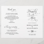 Weddenceremoniesprogramma Modern Handbrief zwart (Voorkant)