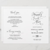 Weddenceremoniesprogramma Modern Handbrief zwart (Voorkant / Achterkant)