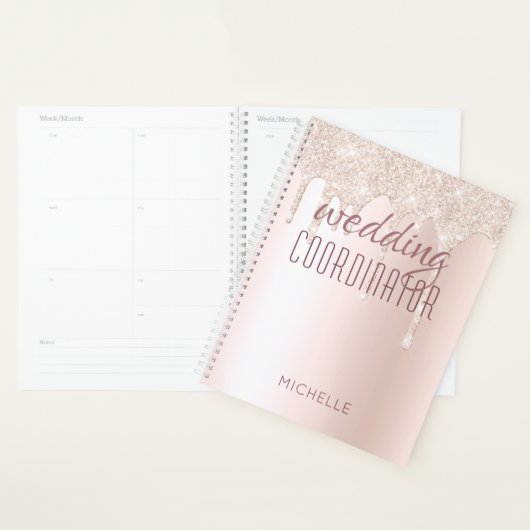 Weddencoördinator Chic Girly Glitter Name Planner (Display)