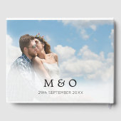Weddendag 2 Foto Monogram Stijlvolle Typografie Gastenboek (Achterkant)