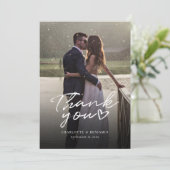Weddendag Foto met handschrift - Hartelijk dank -  Kaart (Staand voorkant)