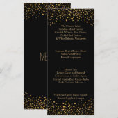 Weddendag Trendy Gold-Stippen en zwart Menu (Voorkant / Achterkant)