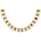 WeddenDatum Initialen Burlap look en Sunflower Vlaggetjes (Alle)