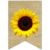 WeddenDatum Initialen Burlap look en Sunflower Vlaggetjes (Eerste vlag)