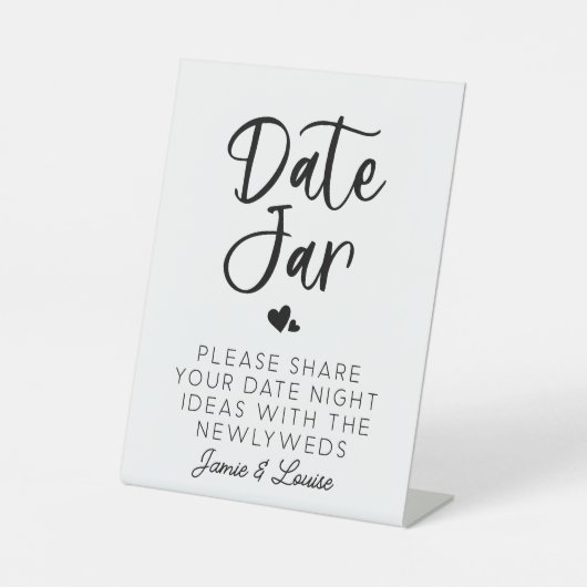 WeddenDatum Jar Ideas Guestbook Alternatief Reclamebord Met Voetstuk (Voorkant)