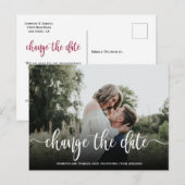 WeddenDatum Uitgesteld Eenvoudige foto Aankondigingskaart (Voorkant / Achterkant)