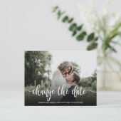 WeddenDatum Uitgesteld Eenvoudige foto Aankondigingskaart (Staand voorkant)