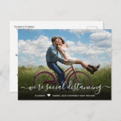 WeddenDatum Uitgesteld Eenvoudige foto Aankondigingskaart (Voorkant / Achterkant)