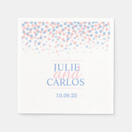 Weddendot confetti blue roze aangepaste servetten
