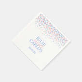 Weddendot confetti blue roze aangepaste servetten (Hoek)