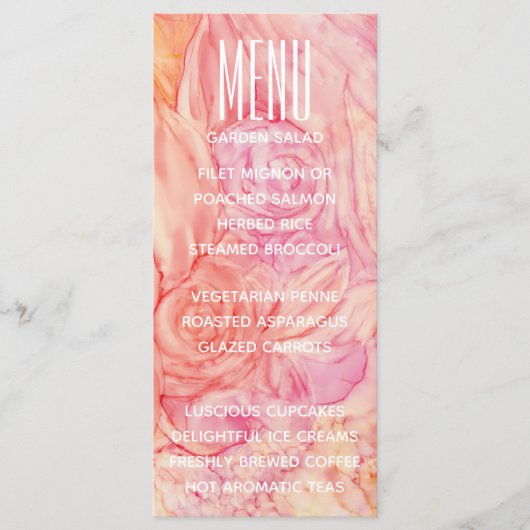 Weddenemenkaart - Verse bloemen Menu (Voorkant)