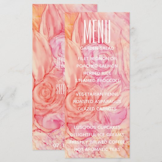 Weddenemenkaart - Verse bloemen Menu (Voorkant / Achterkant)