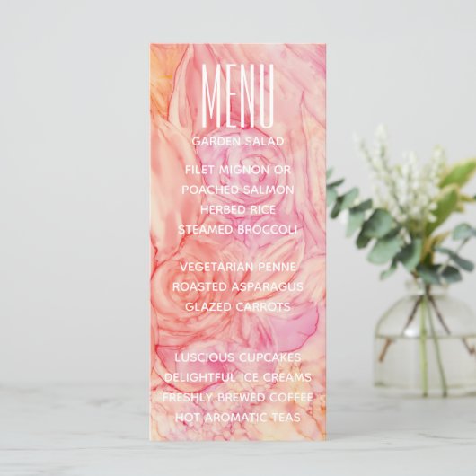 Weddenemenkaart - Verse bloemen Menu (Staand voorkant)