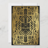 Weddenenkaart, Great Gatsby, gouden zwart 2 Kaart (Achterkant)