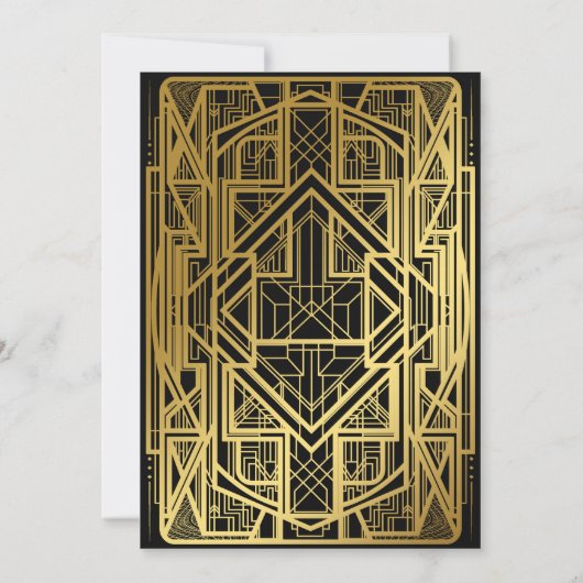 Weddenenkaart, Great Gatsby, gouden zwart 2 Kaart (Achterkant)