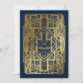 Weddenenkaart, Great Gatsby, marine, goud Kaart (Achterkant)