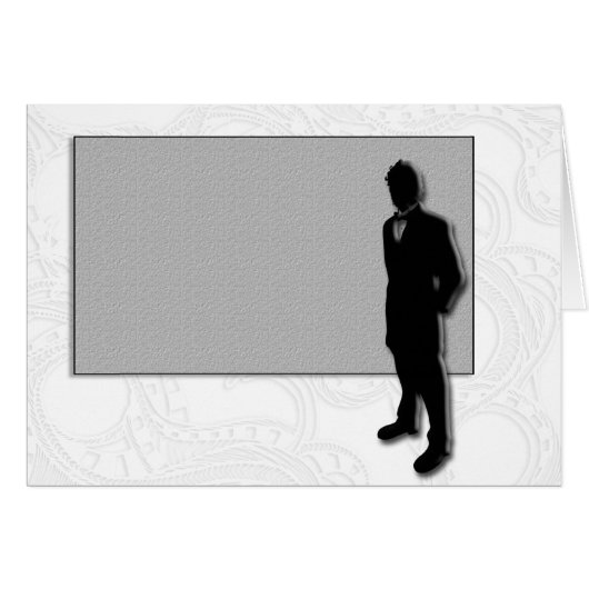 Weddenenkaart Groom Silhouette (Voorkant Horizontaal)