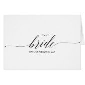 Weddenenkaart naar Bride, keepslag, liefdesnotitie (Voorkant Horizontaal)